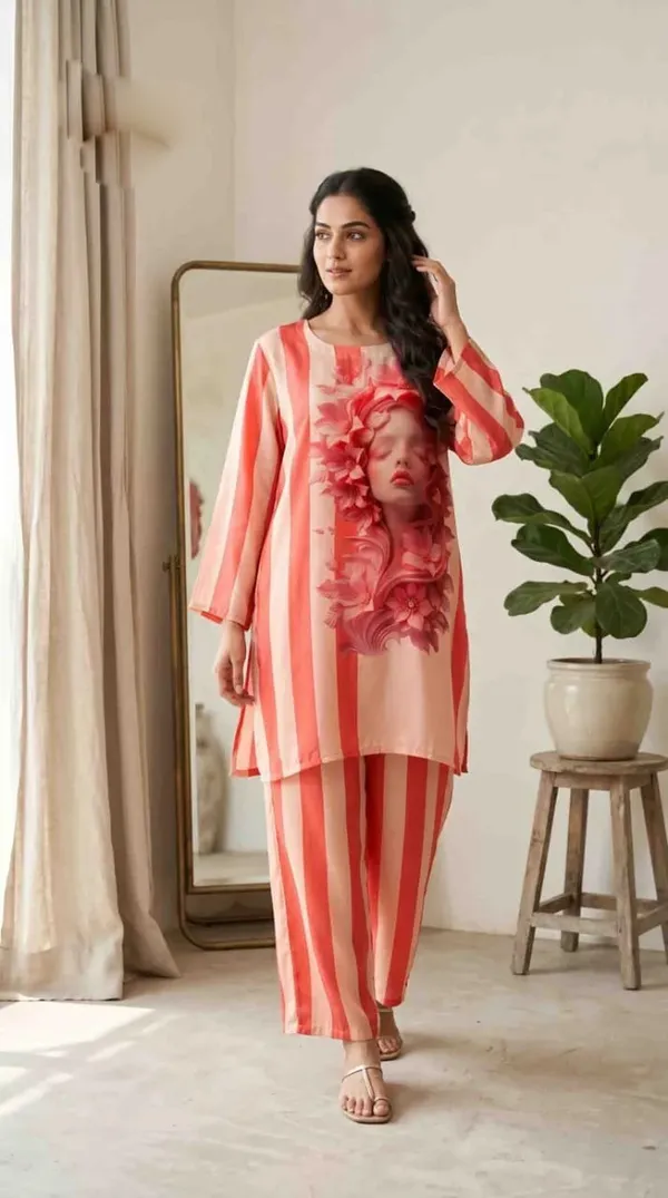 Coral_Japanese_Crepe_Straight_Kurta_Pant_Set_For_Women