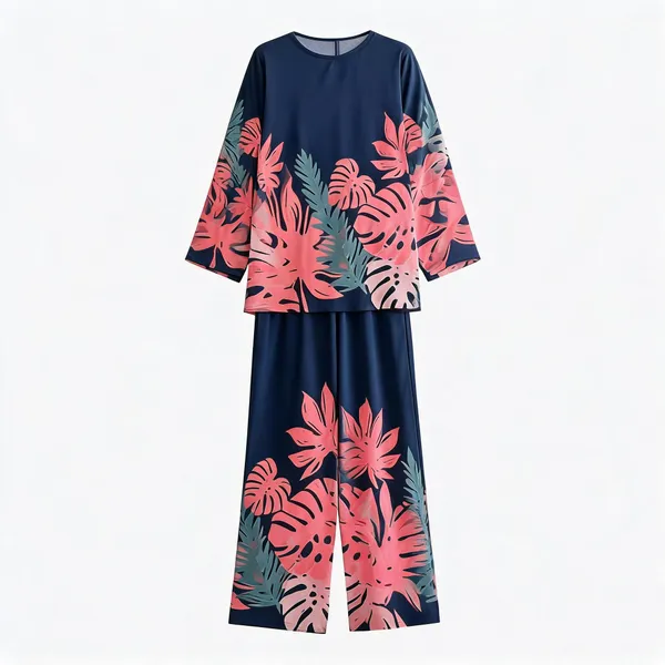 Navy_Imported_Rayon_Relaxed_Fit_Night_Suit_For_Women