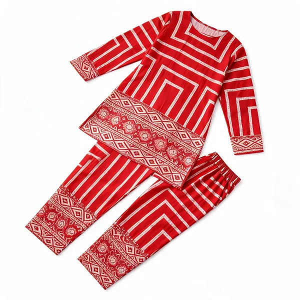 Red_Imported_Rayon_Straight_Kurta_Set_For_Women