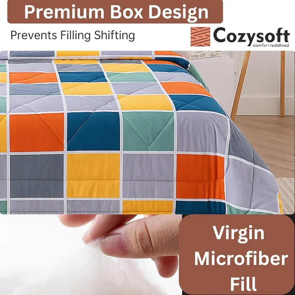 Harmony_Check_Ultra_Soft_Microfiber_Reversible_Double_Bed_AC_Comforter_Set_220_GSM_