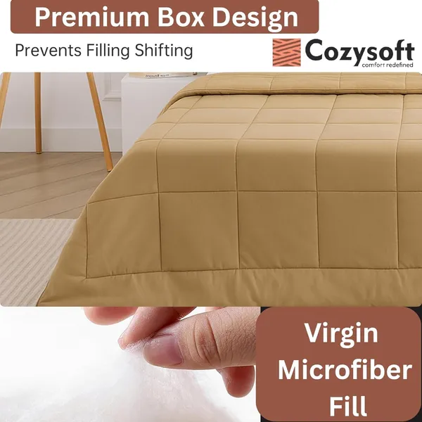 Coffee_&_Camel_Ultra_Soft_Microfiber_Reversible_Double_Bed_AC_Comforter_Set_220_GSM_