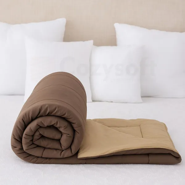 Coffee_&_Camel_Ultra_Soft_Microfiber_Reversible_Double_Bed_AC_Comforter_Set_220_GSM_