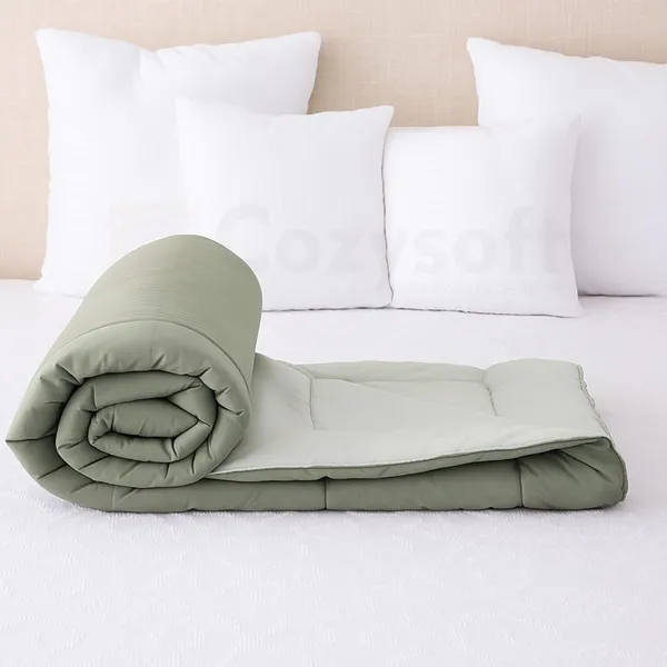 Olive_&_Sage_Green_Ultra_Soft_Microfiber_Reversible_Double_Bed_AC_Comforter_Set_220_GSM_