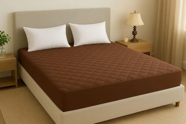 Brown_Ultra_Soft_Waterproof_Fitted_Mattress_Protector_Breathable_Hypoallergenic_Noiseless_