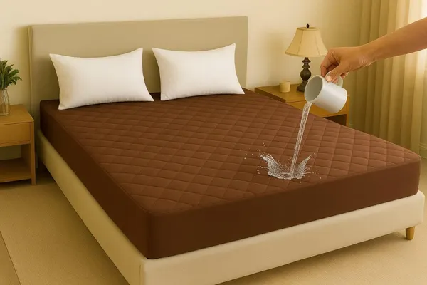 Brown_Ultra_Soft_Waterproof_Fitted_Mattress_Protector_Breathable_Hypoallergenic_Noiseless_