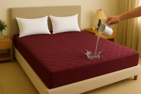 Maroon_Cotton_Quilted_Waterproof_Mattress_Protector_Breathable_Hypoallergenic_Noiseless_Ultra_Soft_Fitted_Mattress_Topper