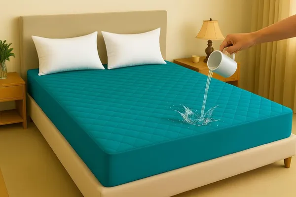 Teal_Blue_Ultra_Soft_Waterproof_Fitted_Mattress_Protector_Breathable_Hypoallergenic_Noiseless_