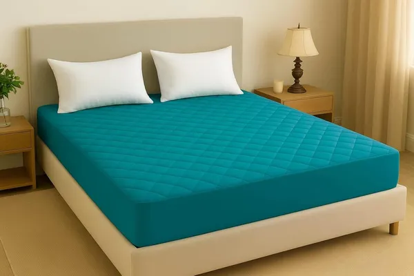 Teal_Blue_Ultra_Soft_Waterproof_Fitted_Mattress_Protector_Breathable_Hypoallergenic_Noiseless_