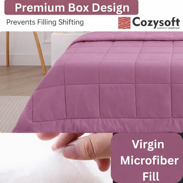Plum_&_Pale_Purple_Ultra_Soft_Microfiber_Reversible_King_Size_AC_Comforter_Set_220_GSM_