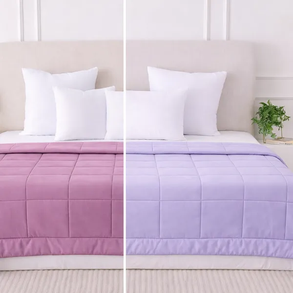 Plum_&_Pale_Purple_Ultra_Soft_Microfiber_Reversible_Single_Bed_AC_Comforter_Set_220_GSM_