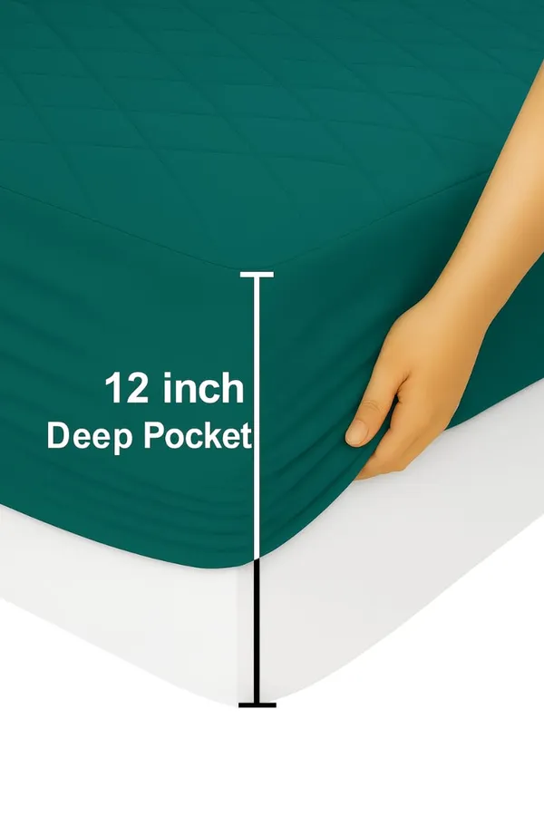 Green_Ultra_Soft_Waterproof_Fitted_Mattress_Protector_Breathable_Hypoallergenic_Noiseless_