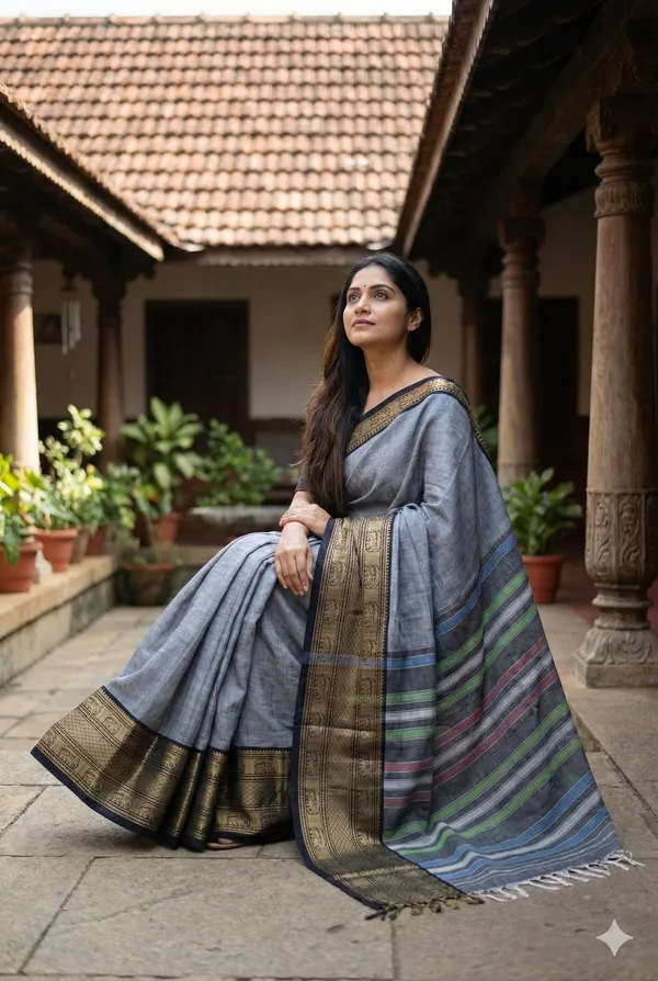 2D_Elephant_border_Pure_Narayanpet__cotton__saree_100%