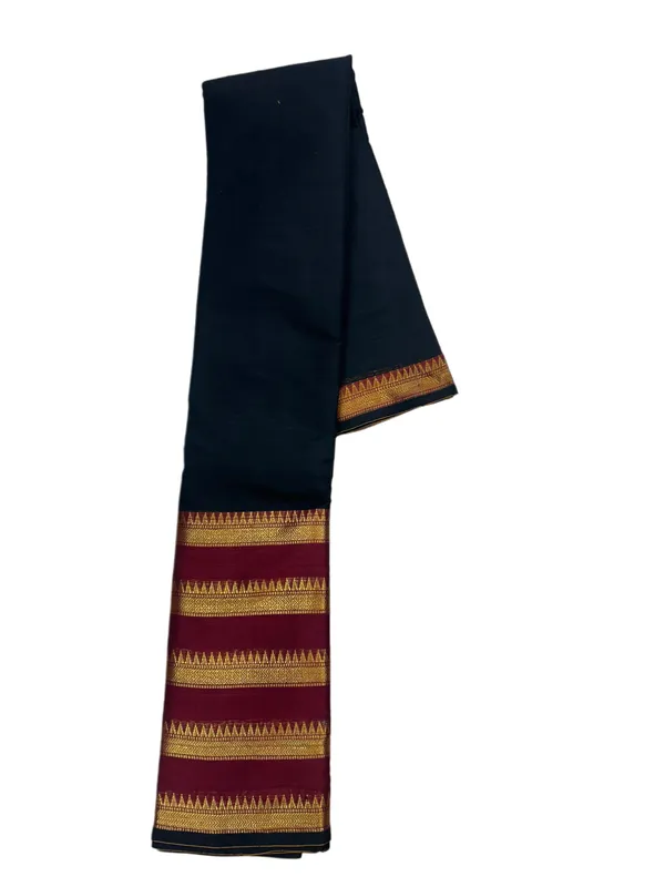 Black_Temple_Pure_Narayanpet_100%_Cotton_Saree_For_Women
