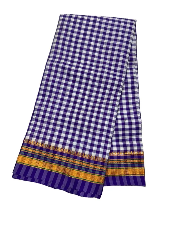 Navy_Blue_Navy_Blue_Premium_Soft_Cotton_Cheqs_Saree_For_Women