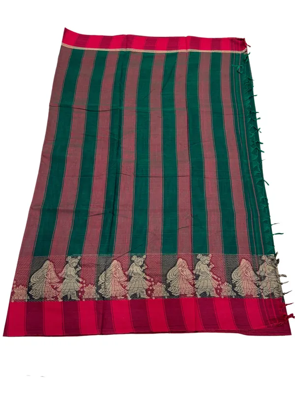 Green_Agni_Border_Pure_Narayanpet_100%_Cotton_Saree_For_Women