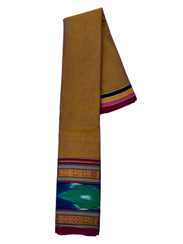 Mehendi_100%_Cotton__Naraynpet_Kochampalli_Border_Saree_For_Women