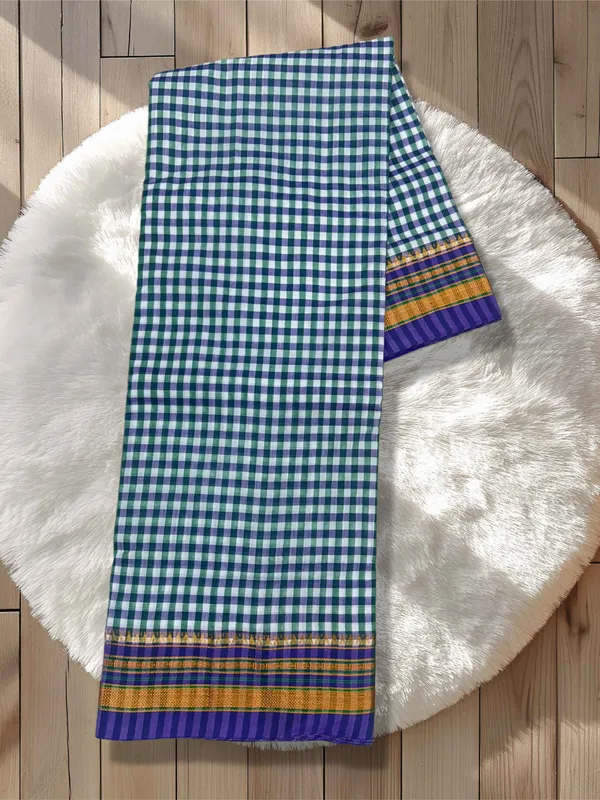 Cheqs_design_cotton_saree_with_chit_pallu