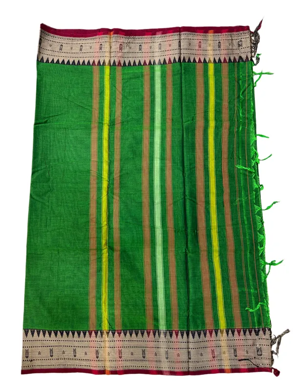 Mehendi_Cotton_Fish_Border_Naraynpets_Saree_For_Women