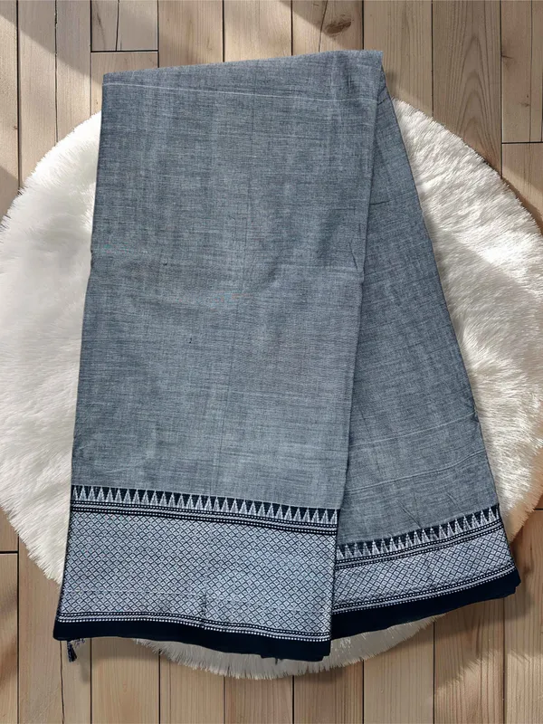Cement_Cotton_Silver_Border_Naraynpet_Saree_For_Women