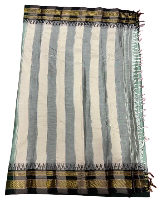 Light_Cream_G_M_Temple_Border_Saree_For_Women