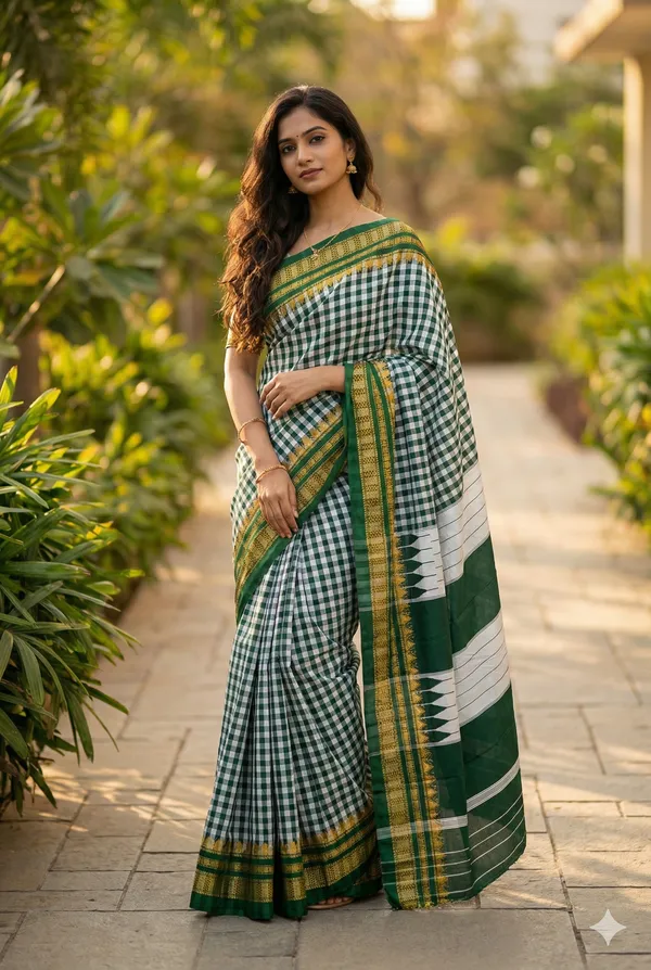 Ilkal_green_+_white_chews_with_silk_top_pallu