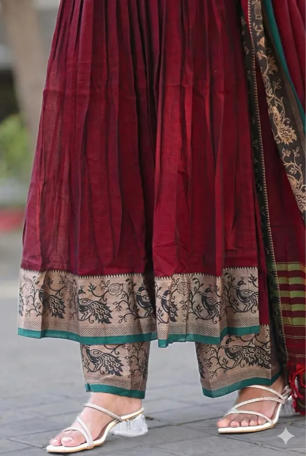Naraynpet_dress_material_peocock_design