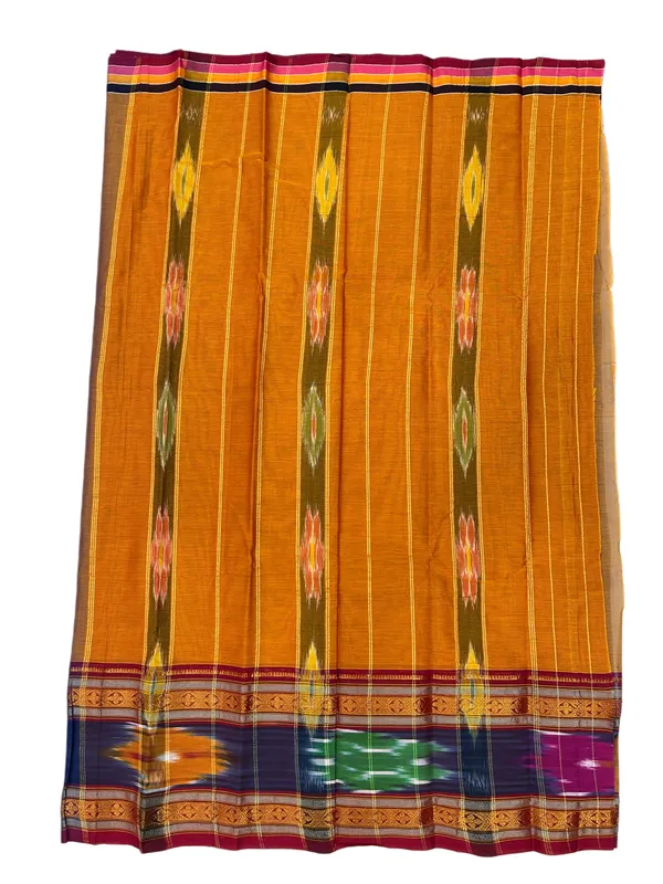 Golden_Kochampalli_Border_Pure_Narayanpet_100%_Cotton_Saree_For_Women