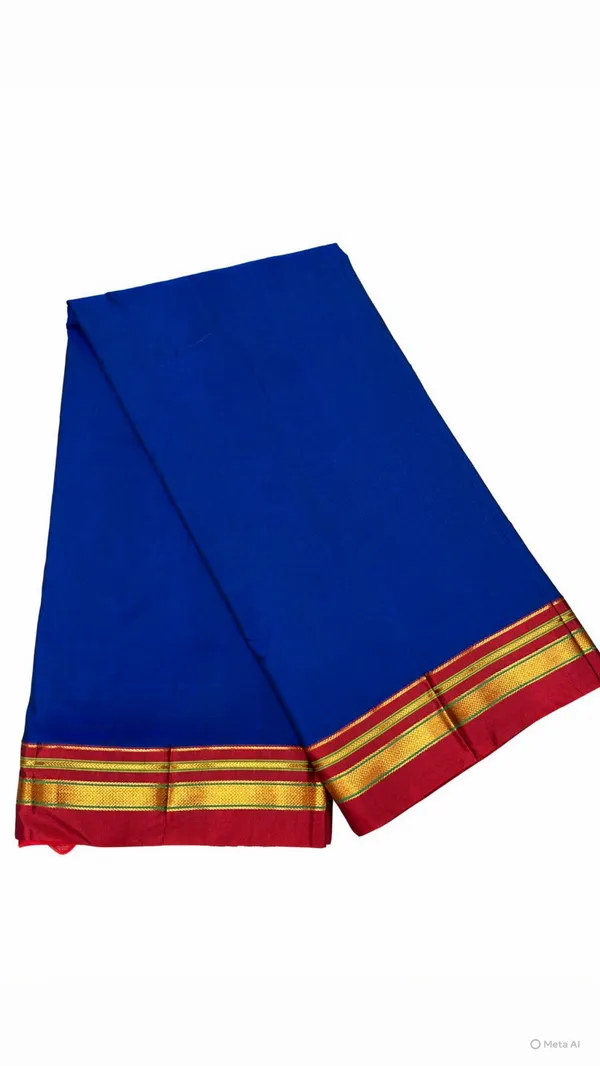 Light_Blue_Ilkal_Top_Silk_Pallu_Saree_With_Rich_Traditional_Border_|_7_Meter_Saree_With_Blouse_Piece