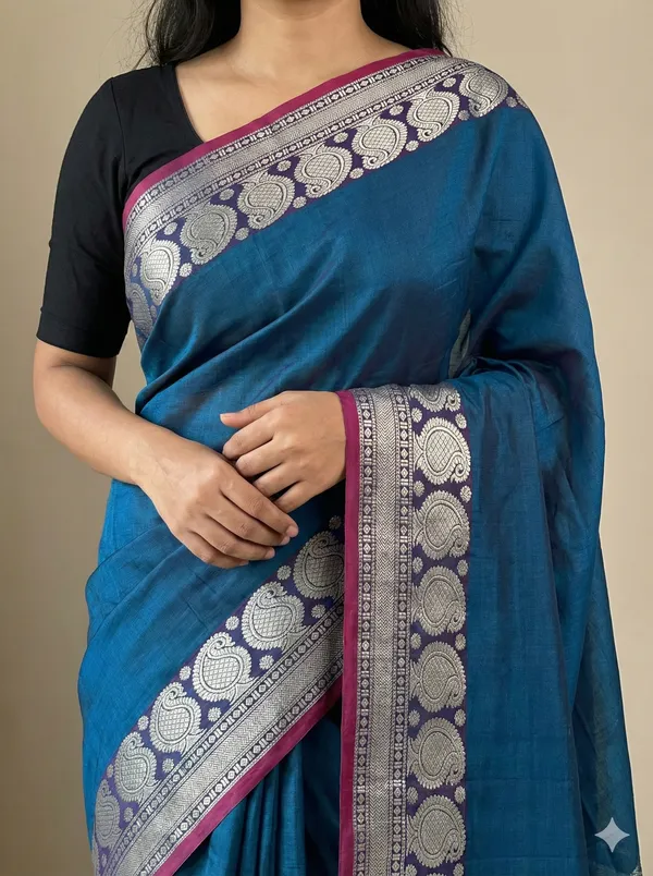 Mango_thread_Border_mercerised_naraynpet_cotton_100%_with_6.20_m_saree_&_0.80_cm_running_blouse