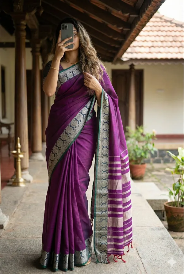 Mango_thread_Border_mercerised_naraynpet_cotton_100%_with_6.20_m_saree_&_0.80_cm_running_blouse