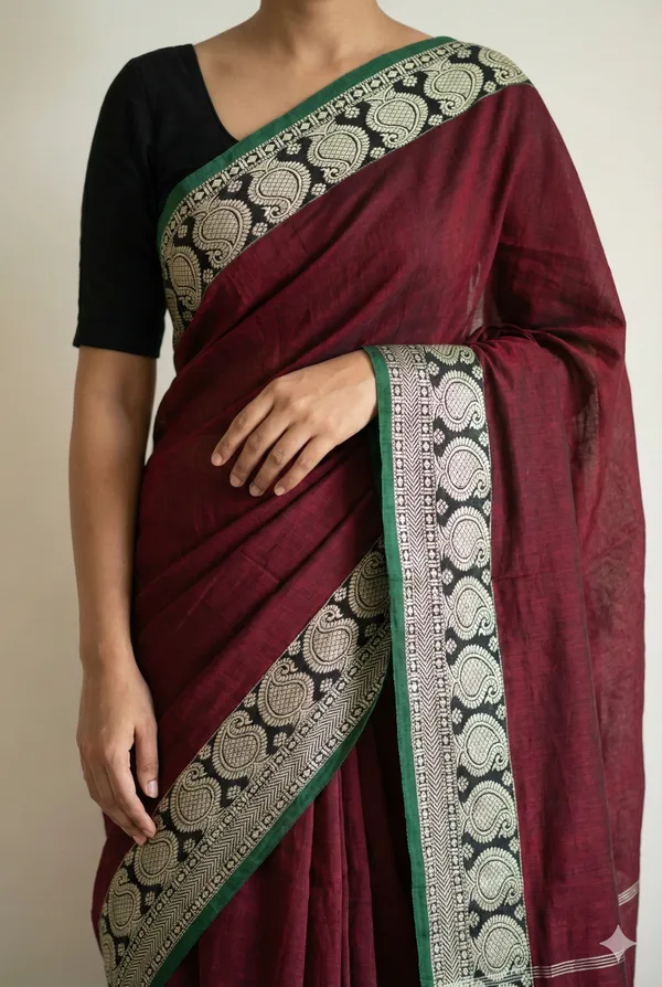 Mango_thread_Border_mercerised_naraynpet_cotton_100%_with_6.20_m_saree_&_0.80_cm_running_blouse