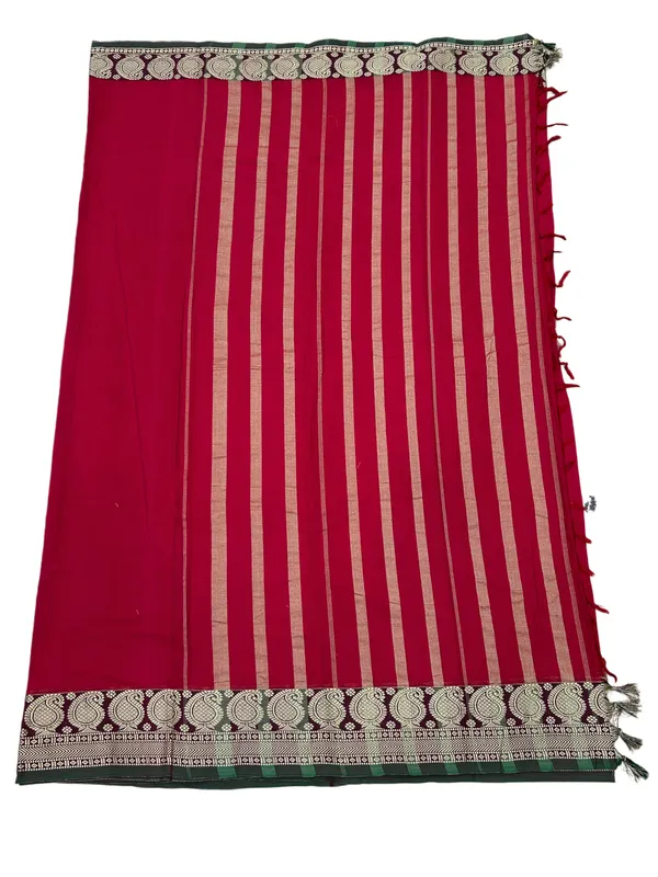 Mango_thread_Border_mercerised_naraynpet_cotton_100%_with_6.20_m_saree_&_0.80_cm_running_blouse__red