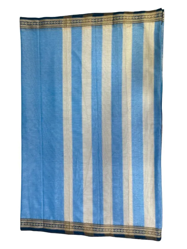 Sky_Blue_Narayanpet_Cotton_Small_Rudraskhi_Border_Saree_For_Women
