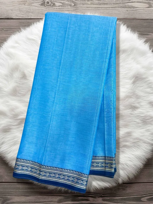 Sky_Blue_Narayanpet_Cotton_Small_Rudraskhi_Border_Saree_For_Women