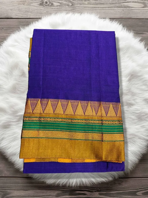 Purple_Naraynpet_Small_Temple_Border_Saree_For_Women