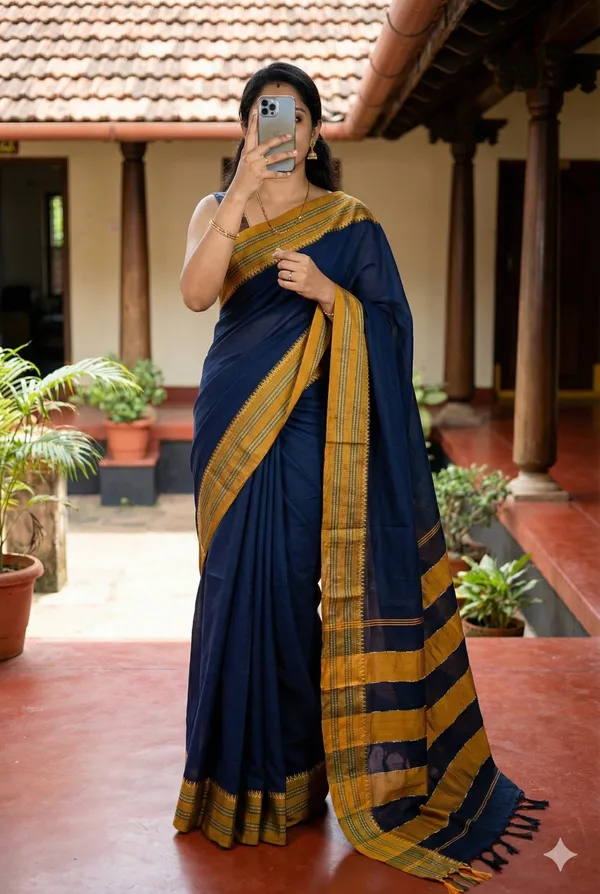 Narayanpet_border_silk_saree_cherry_black_colour