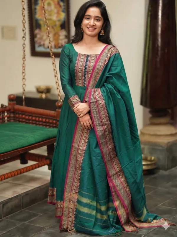 Narayanpet_dress_material_peocock_border