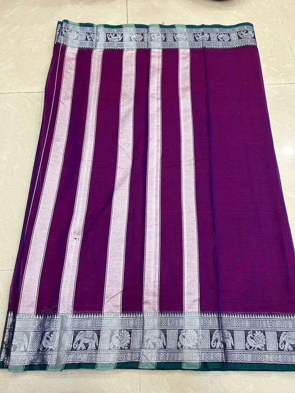 Megenta_Narayanpet_Silver_Zari_With_Elephant_And_Peocock_Saree_For_Women