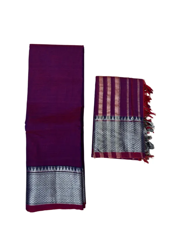 Naraynpet_silver_border_dress_material_5m+2m_duppataa