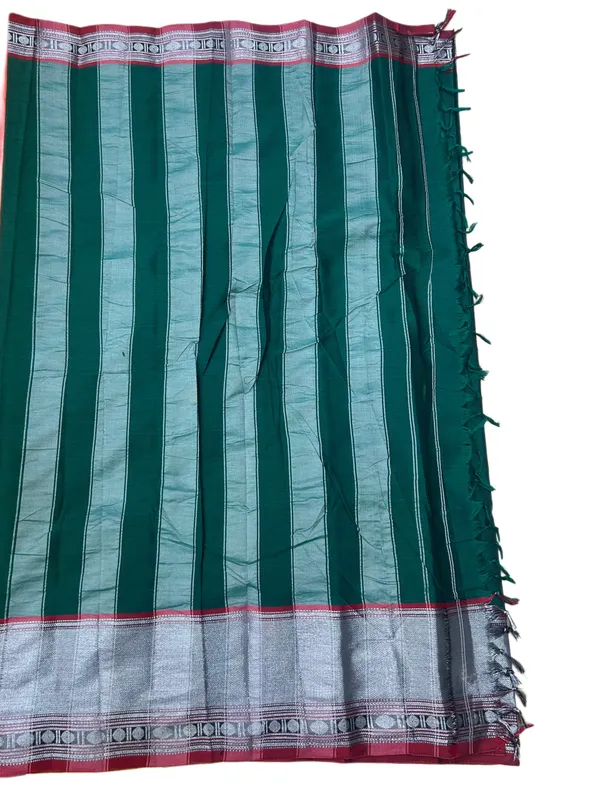 Green_Big_Silver_Bordered_Narayanpet_Cotton_Saree_For_Women