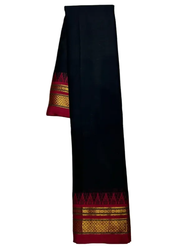 Pure_Narayanpet_Cotton_Saree_for_Women_Black_with_Temple_Border_|_Traditional_Handloom_South_Indian_Saree_|_Soft_Cotton_|_6.2_Meters_with_Blouse_Piece