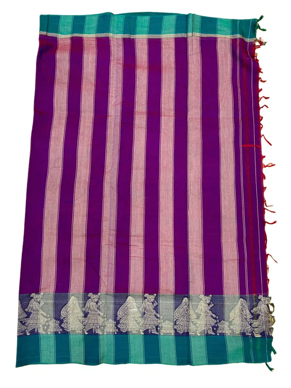 Maroon_Pure_Cotton_Agni_Border_Saree_For_Women