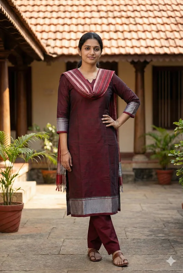 Silver_border_dress_material_with_5_m_dress/pant_&2M_duppatta
