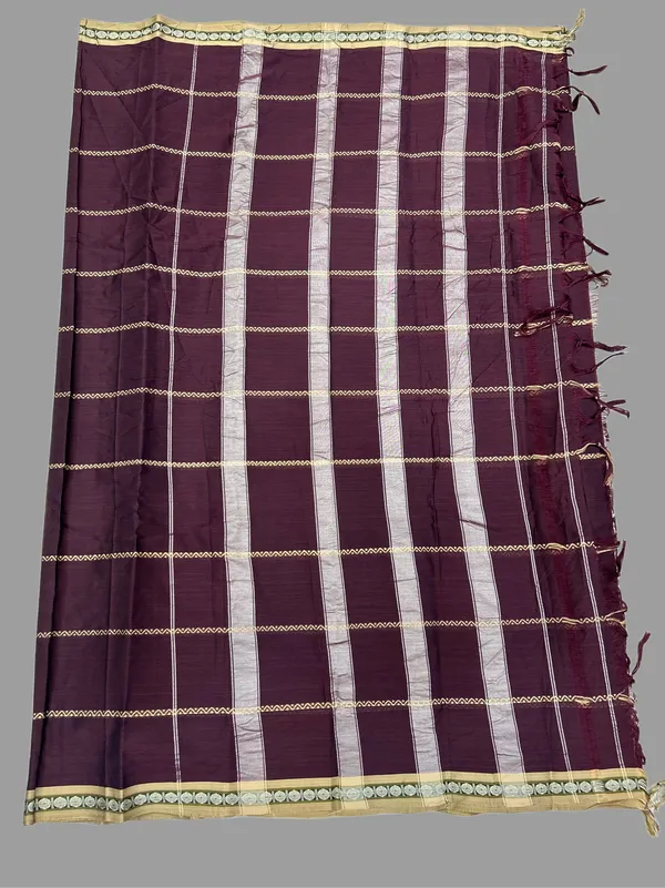 Small_Butta_Design_Cotton_Saree_with_Elegant_Contrast_Border_|_Traditional_Daily_Wear_Saree_with_Running_Blouse