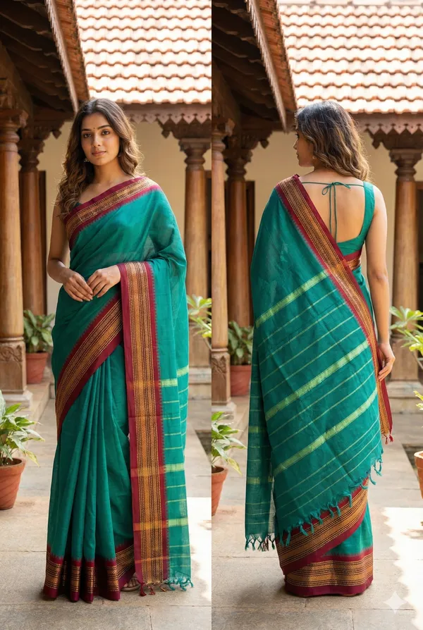 Small_double_zari_Pure_Narayanpet__cotton__saree_100%