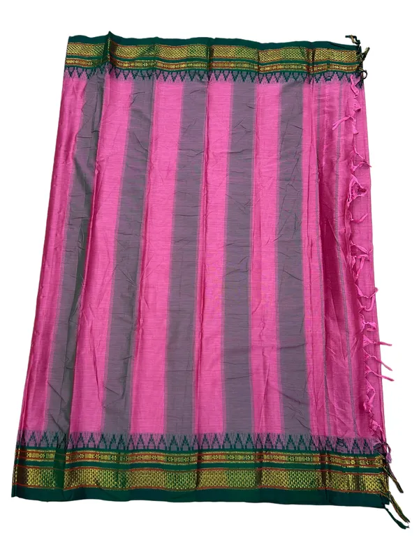 Temple_Border_Narayanpet_Cotton_Saree_with_Running_Blouse_(6.20m)_|_Traditional_Handloom_Style_|_Lightweight_Daily_Wear_Saree