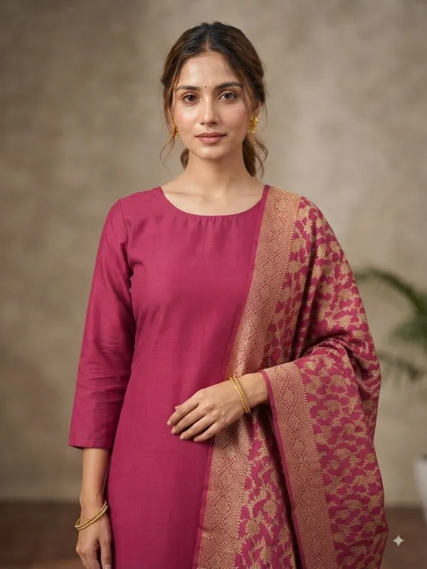 Magenta_Banarasi_Unstitched_Suit_Fabric_|_Cotton_Silk_Dress_Material_with_Zari_Weaving