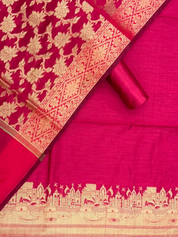 Magenta_Banarasi_Unstitched_Suit_Fabric_|_Cotton_Silk_Dress_Material_with_Zari_Weaving