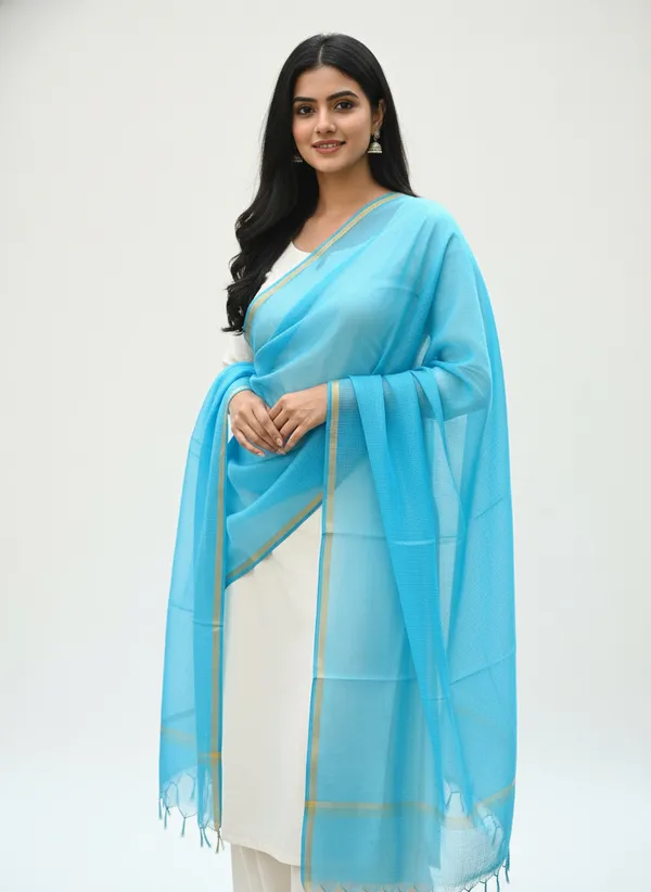 Light_Blue_Banarasi_Moonga_Check_Dupatta_For_Women