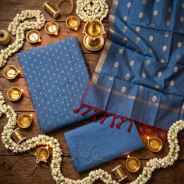 Peacock_Blue_Banarasi_Unstitched_Suit_Fabric_|_Cotton_Silk_Dress_Material_with_Zari_Weaving